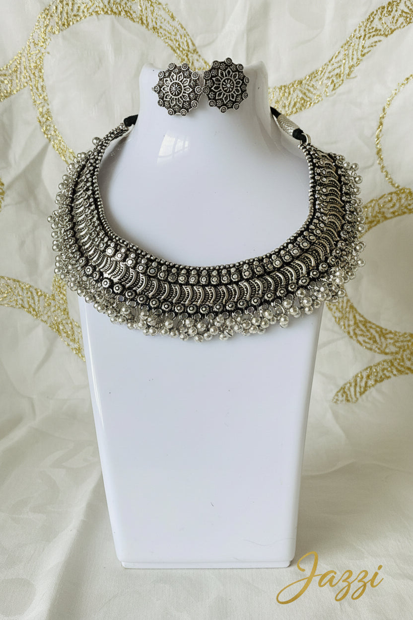Antique Oxidized Hasli Set
