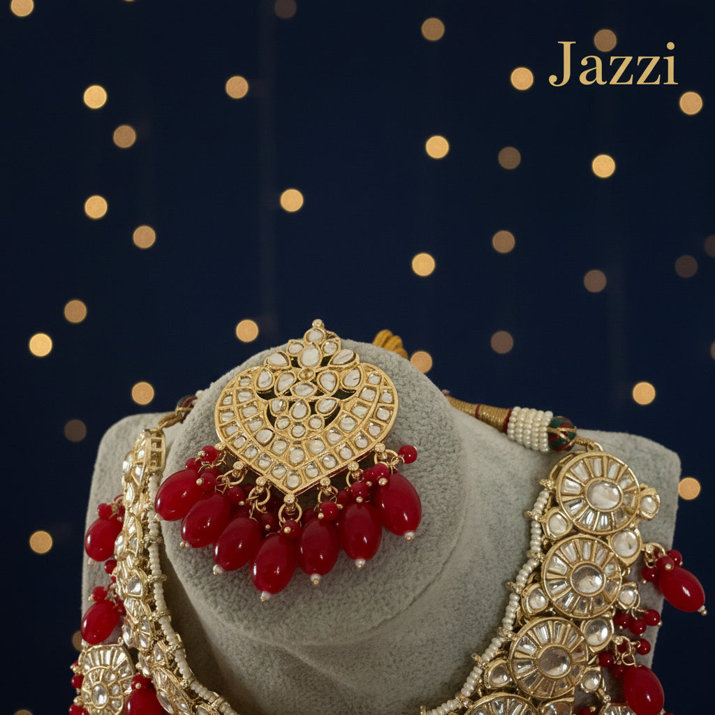 Crimson Kundan Set