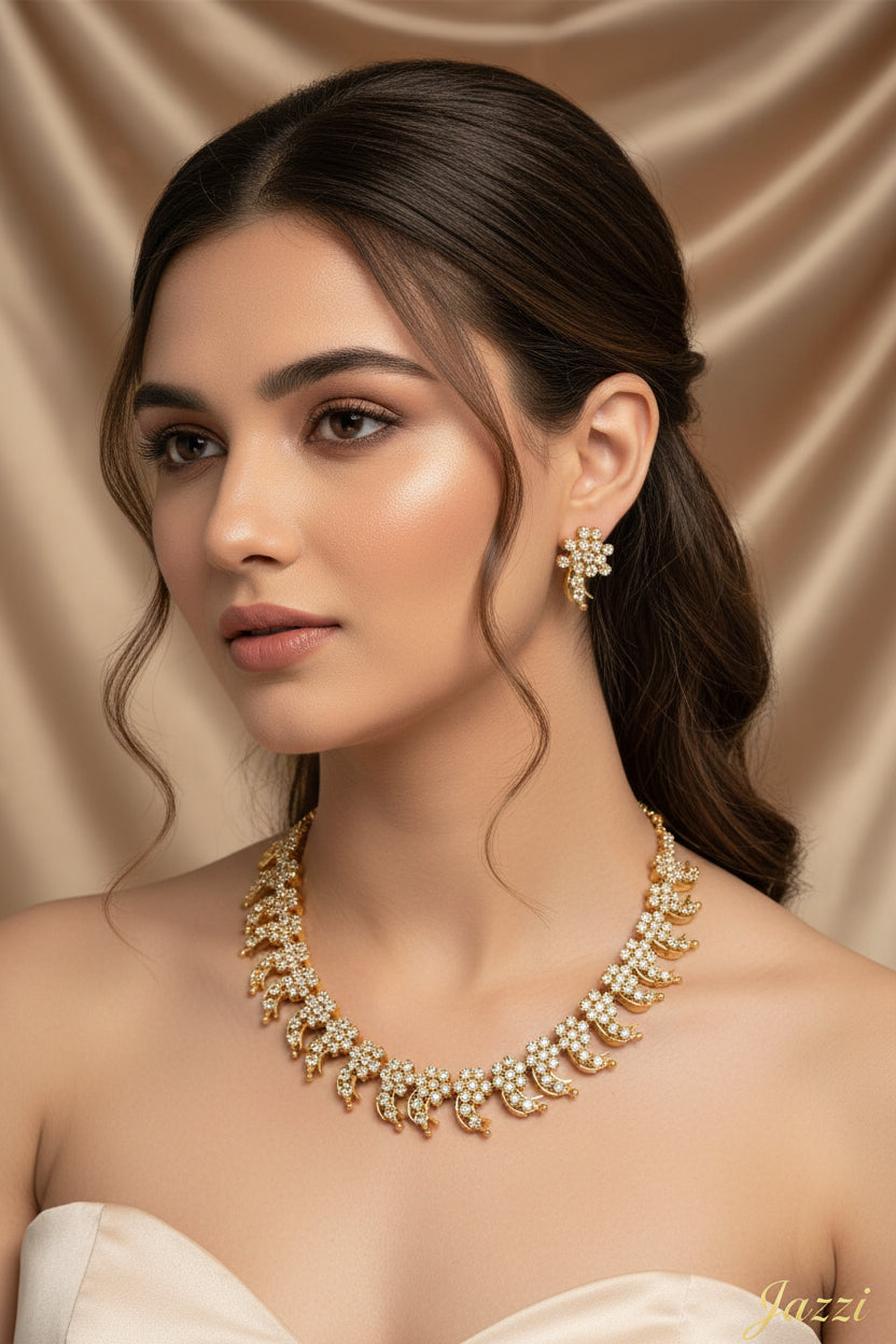 Ethereal Blossom AD Necklace Set