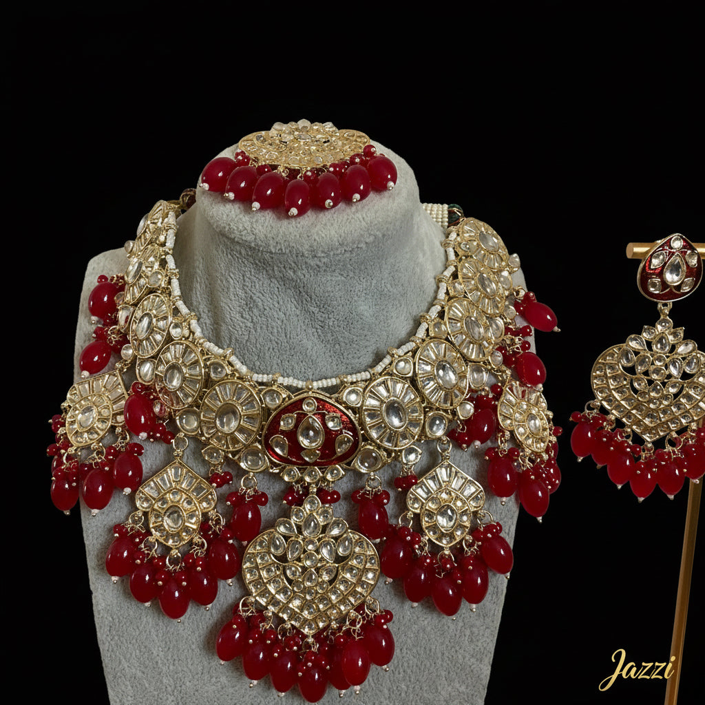 Crimson Kundan Set