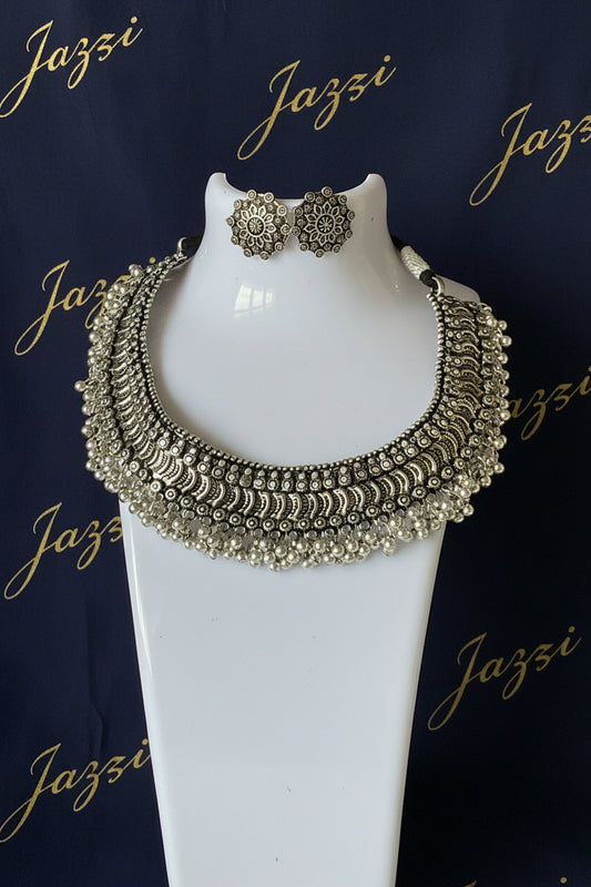 Antique Oxidized Hasli Set