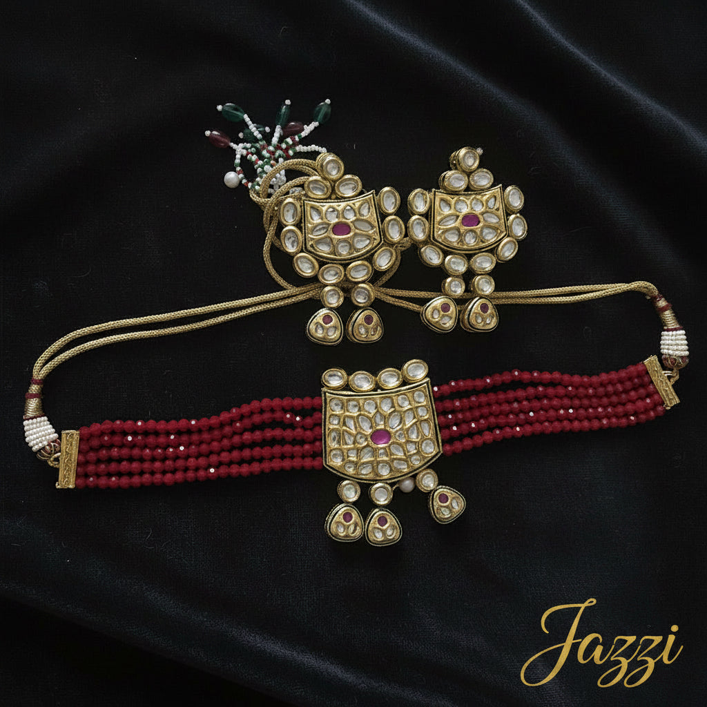 Ruby Rajwada Kundan Set