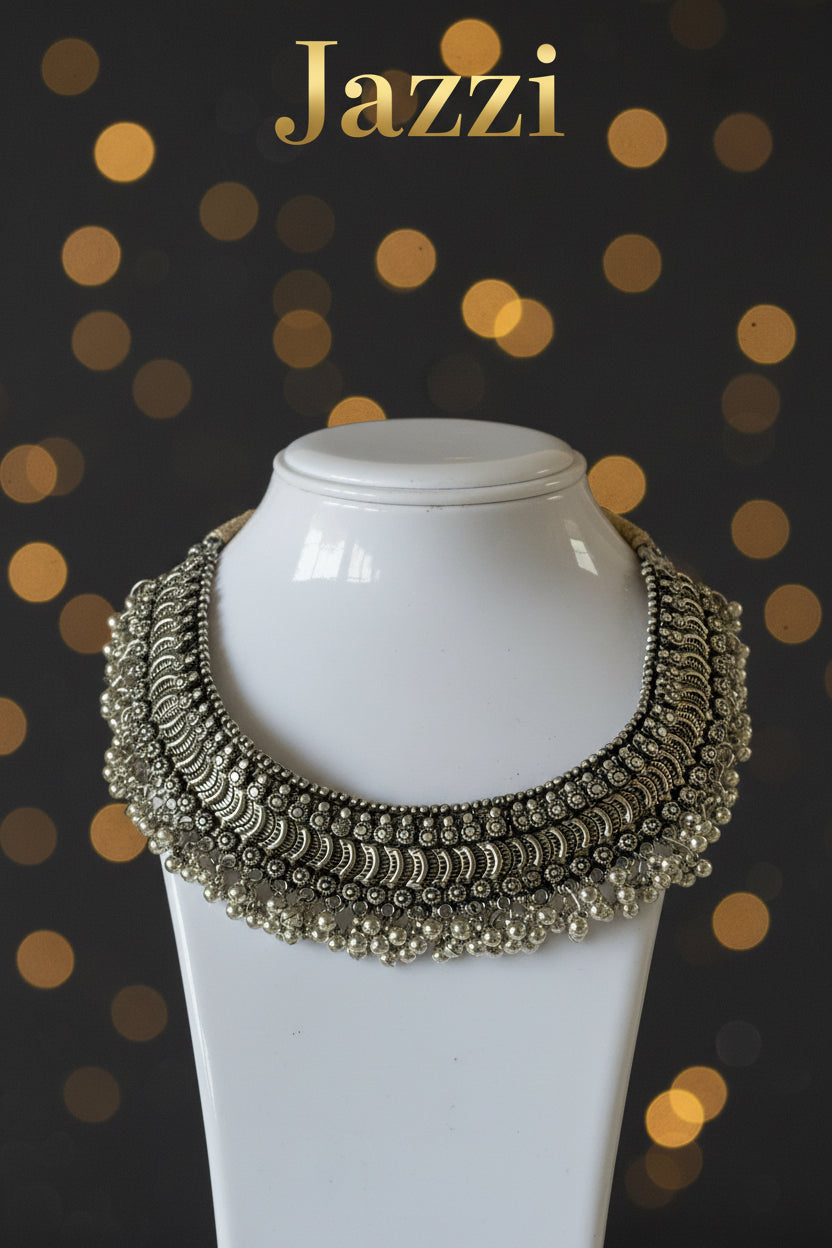 Antique Oxidized Hasli Set
