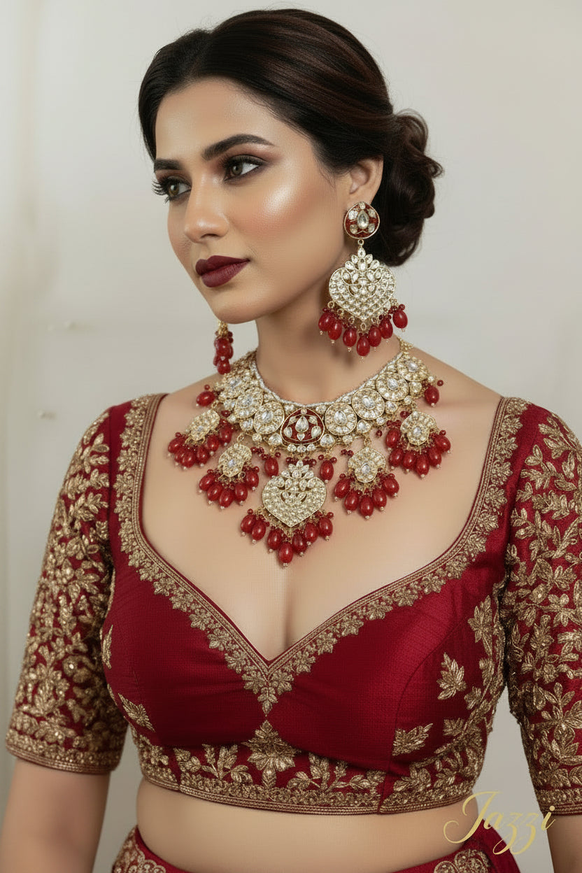 Crimson Kundan Set