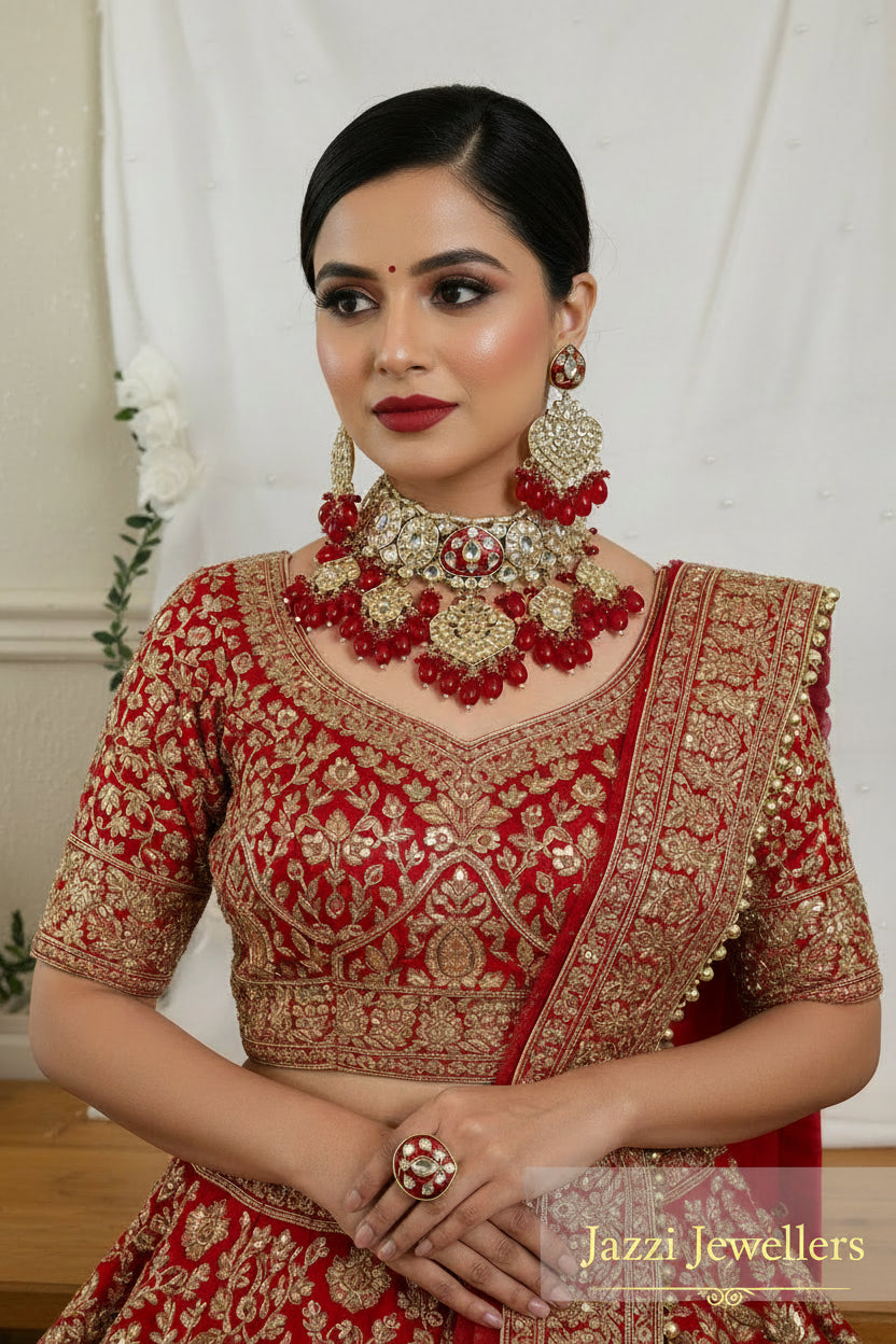 Crimson Kundan Set