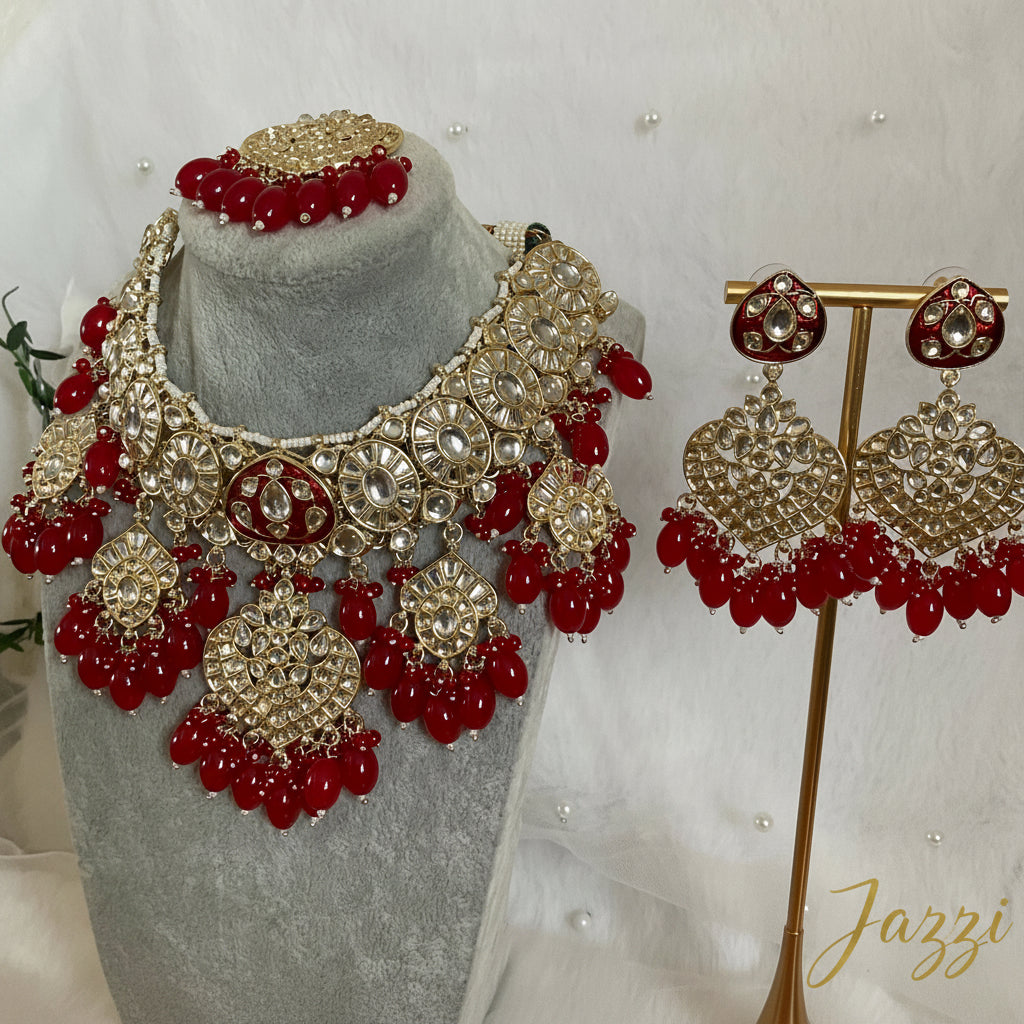 Crimson Kundan Set