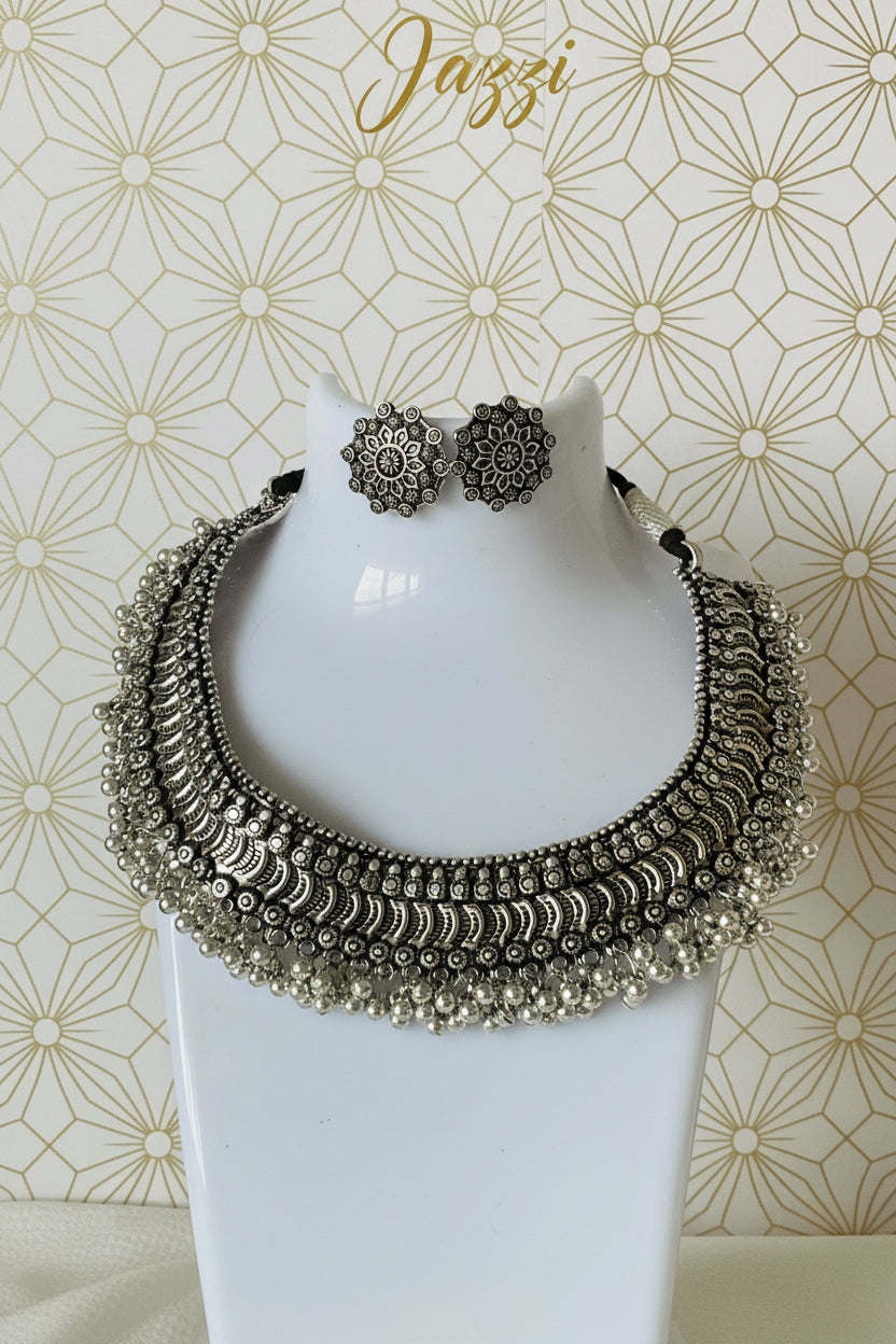 Antique Oxidized Hasli Set