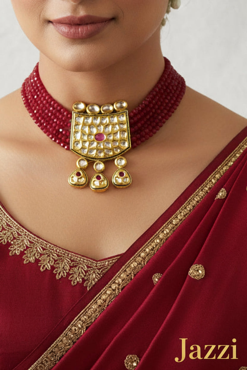 Ruby Rajwada Kundan Set
