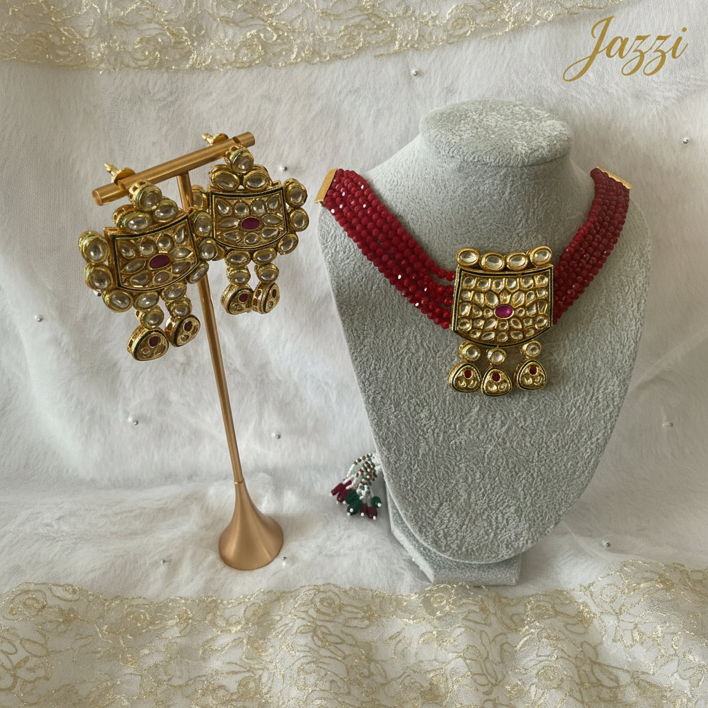 Ruby Rajwada Kundan Set