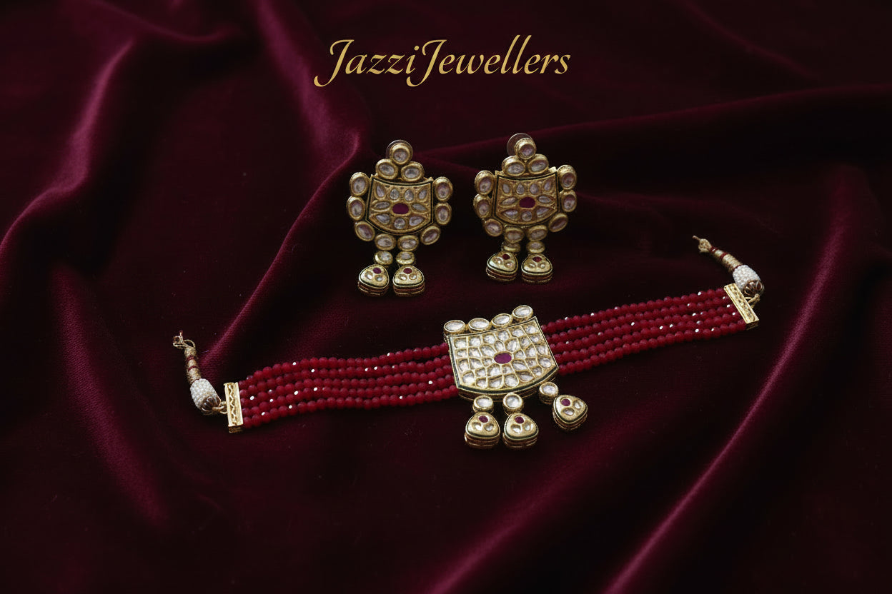 Ruby Rajwada Kundan Set