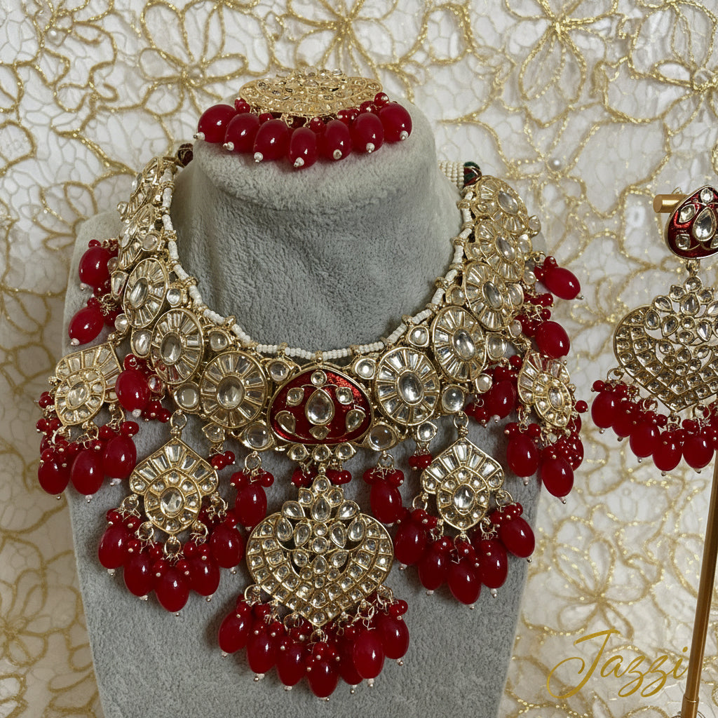Crimson Kundan Set