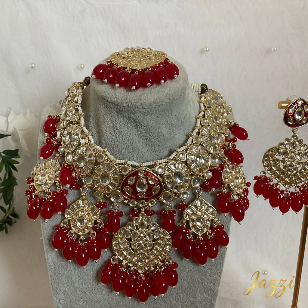 Crimson Kundan Set