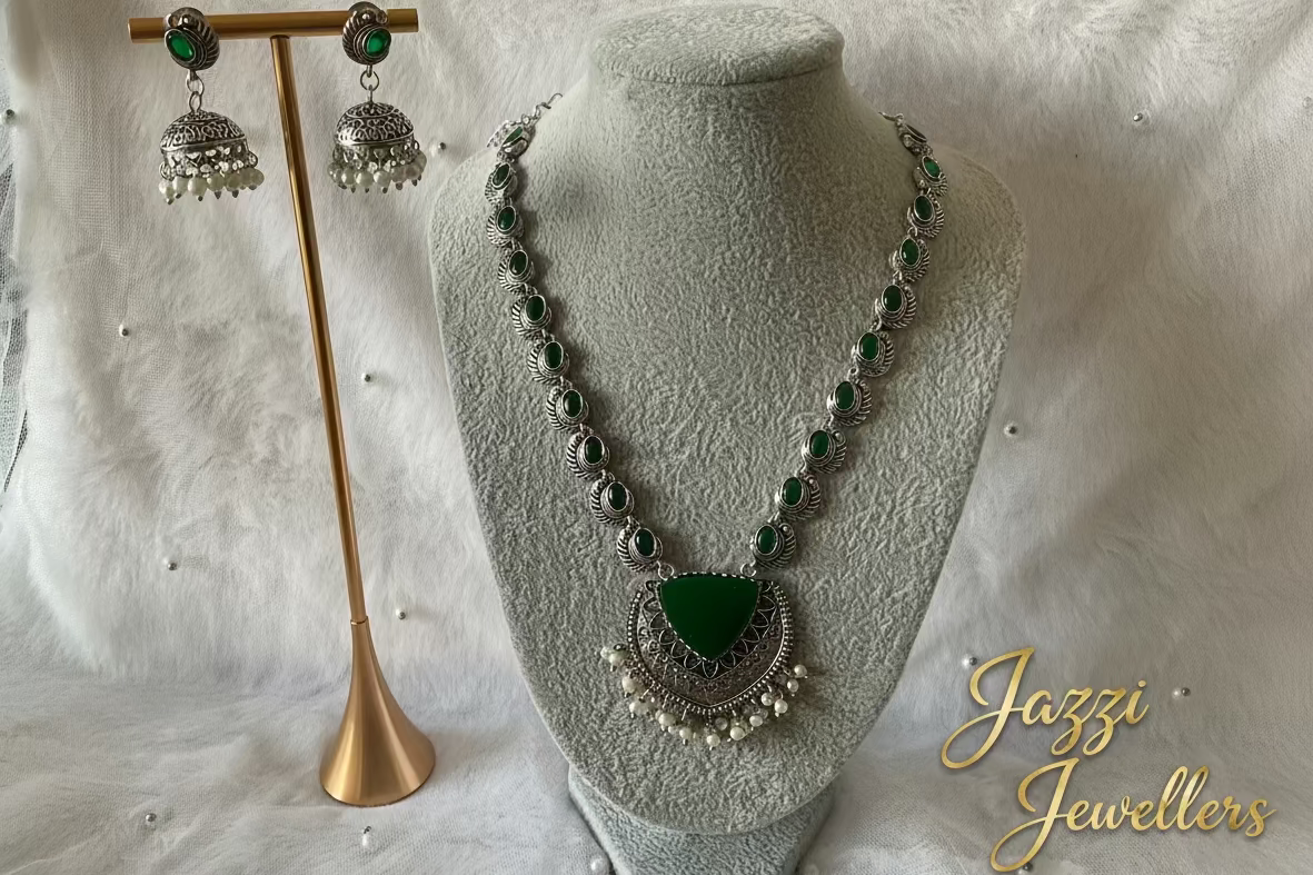 Emerald Empress Oxidized Set