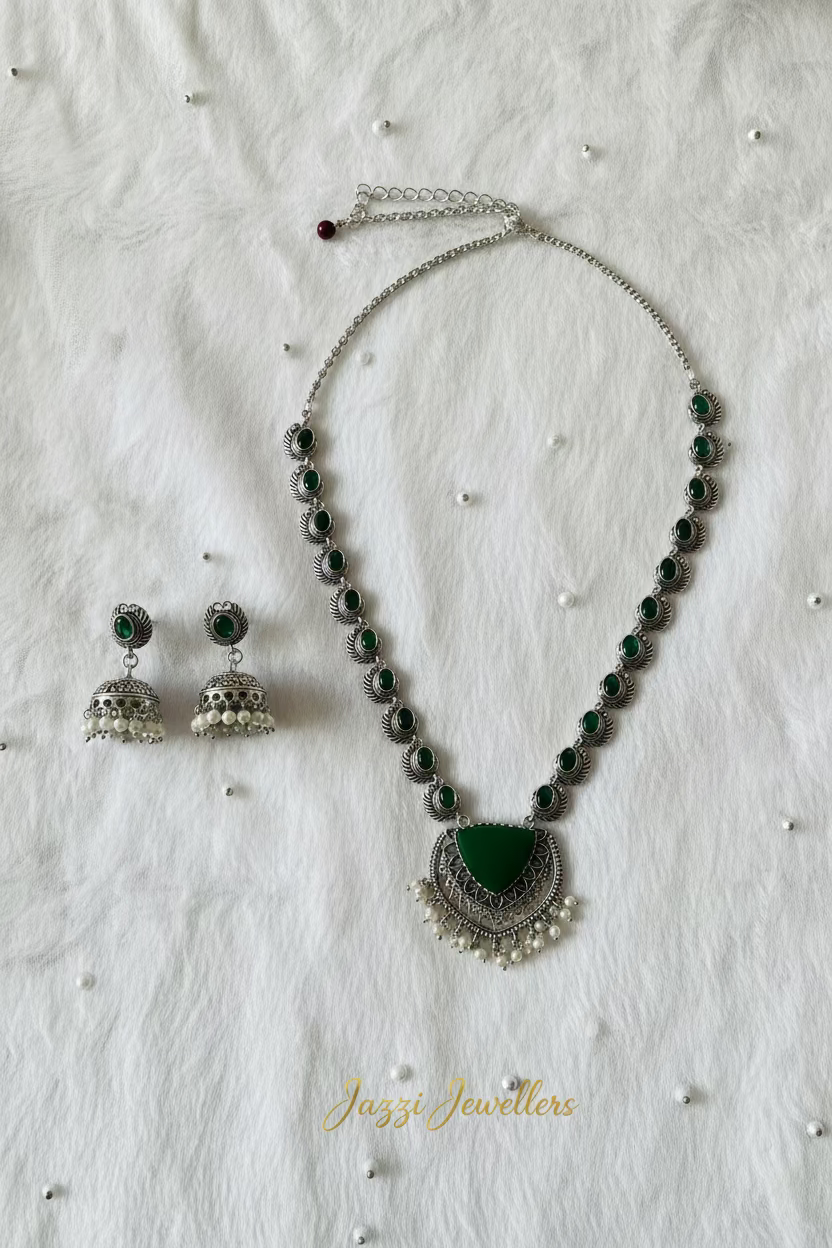 Emerald Empress Oxidized Set