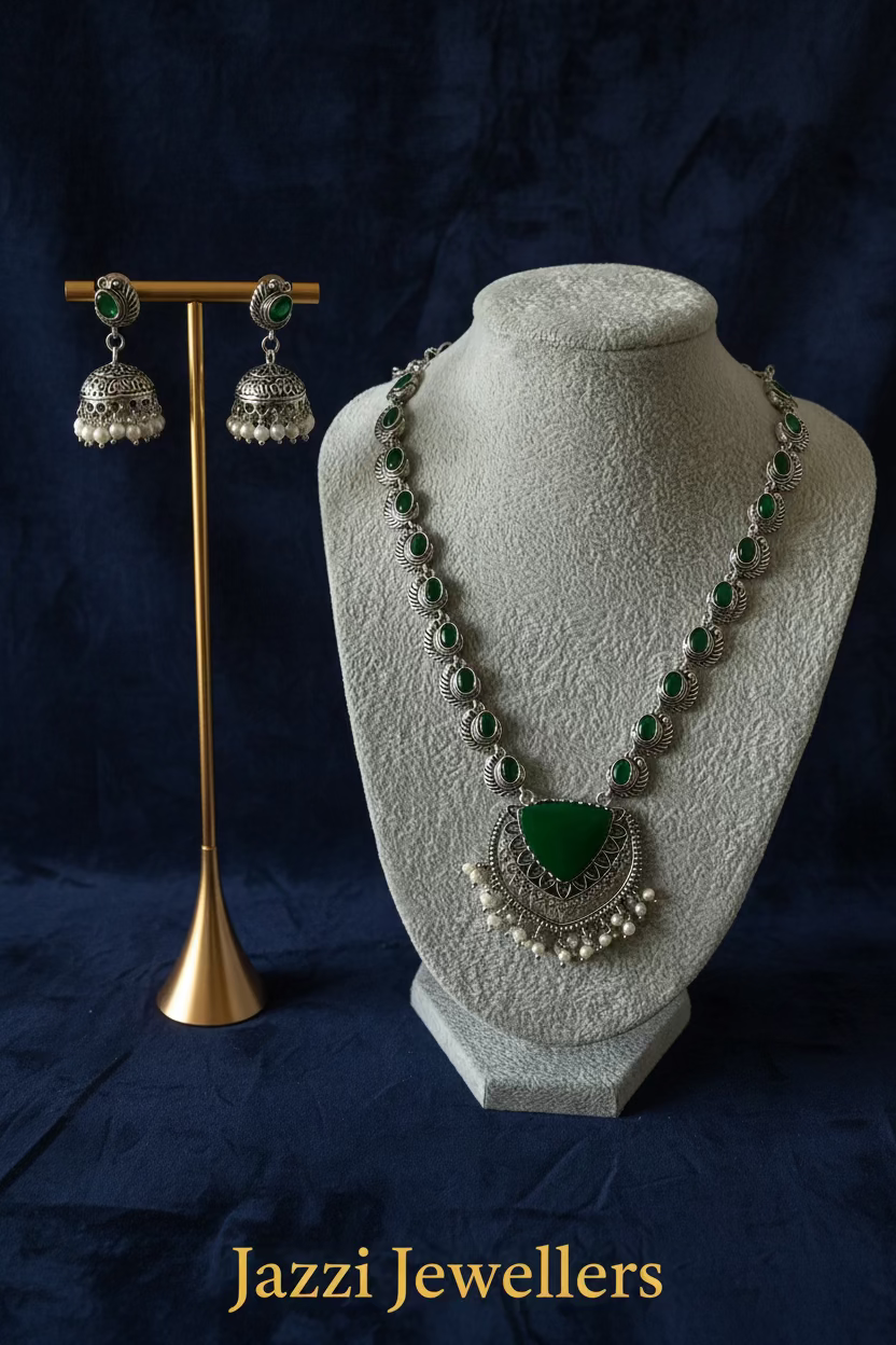 Emerald Empress Oxidized Set