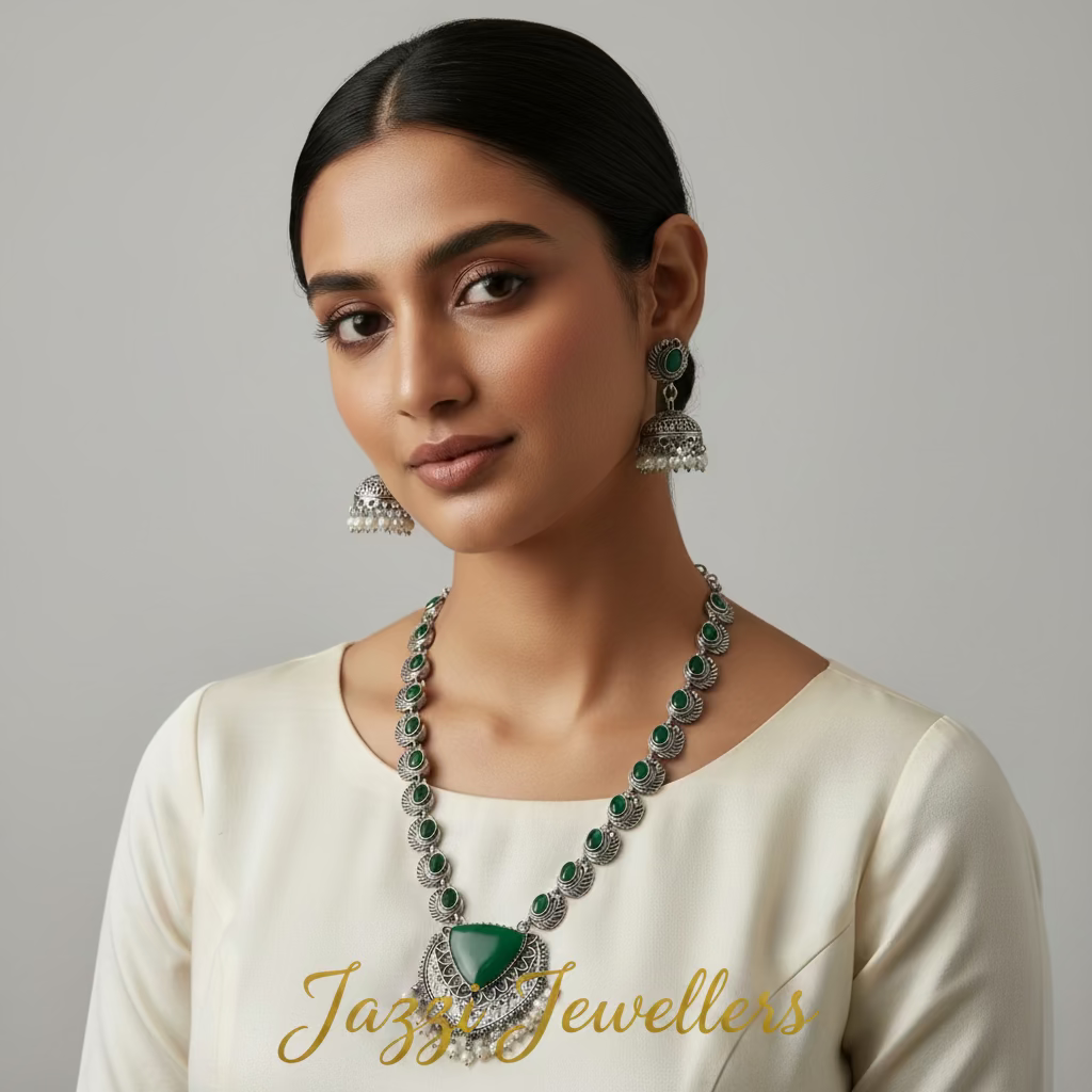 Emerald Empress Oxidized Set