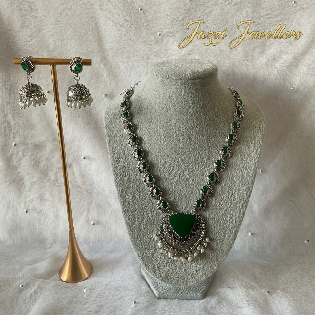 Emerald Empress Oxidized Set