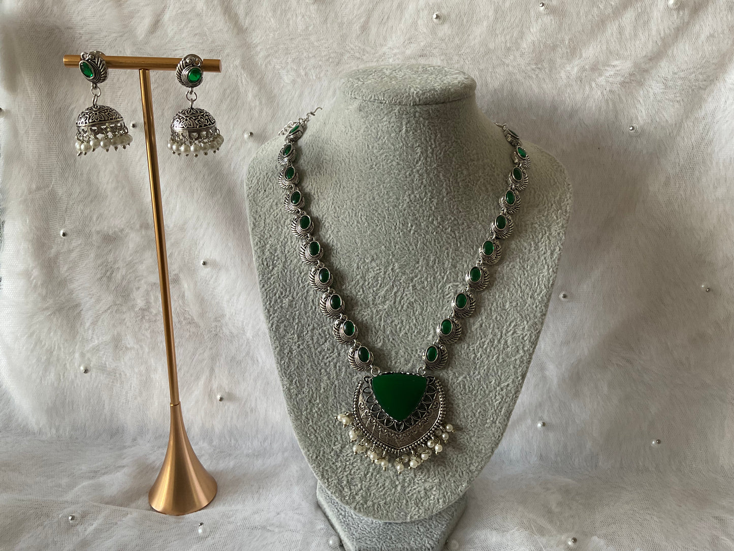 Emerald Empress Oxidized Set