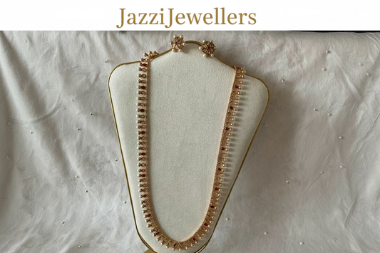Royal Ruby & south sea pearl long line necklace